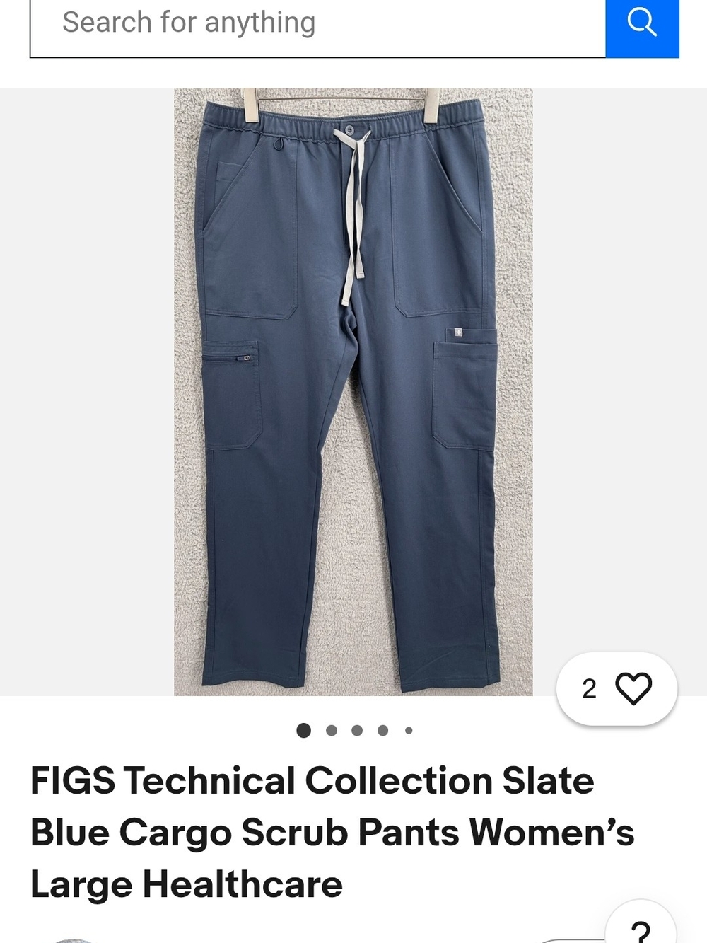 WOMENS TECHNICAL COLLECTION FIGS CARGO SCRUB PANTS SIZE SMALL IN NAVY